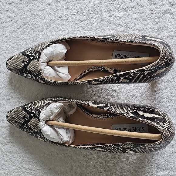 NEW Steve Madden Nathalia Snakeskin Pointed Toe Faux Suede Pump Size 8 - Picture 7 of 15